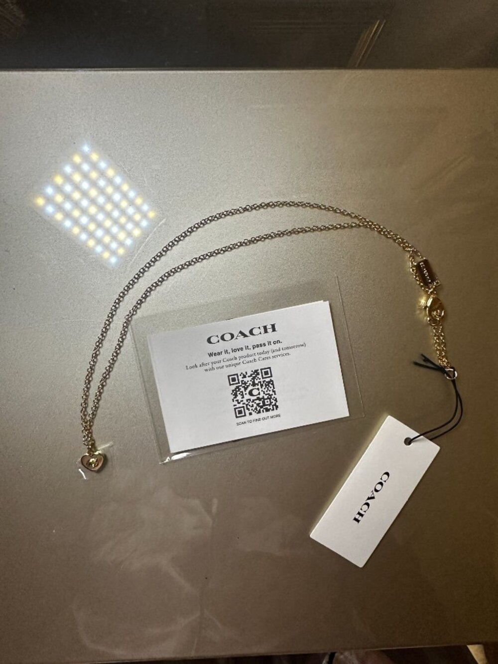 COACH "C" Heart pendant necklace NWT - Picture 3 of 6